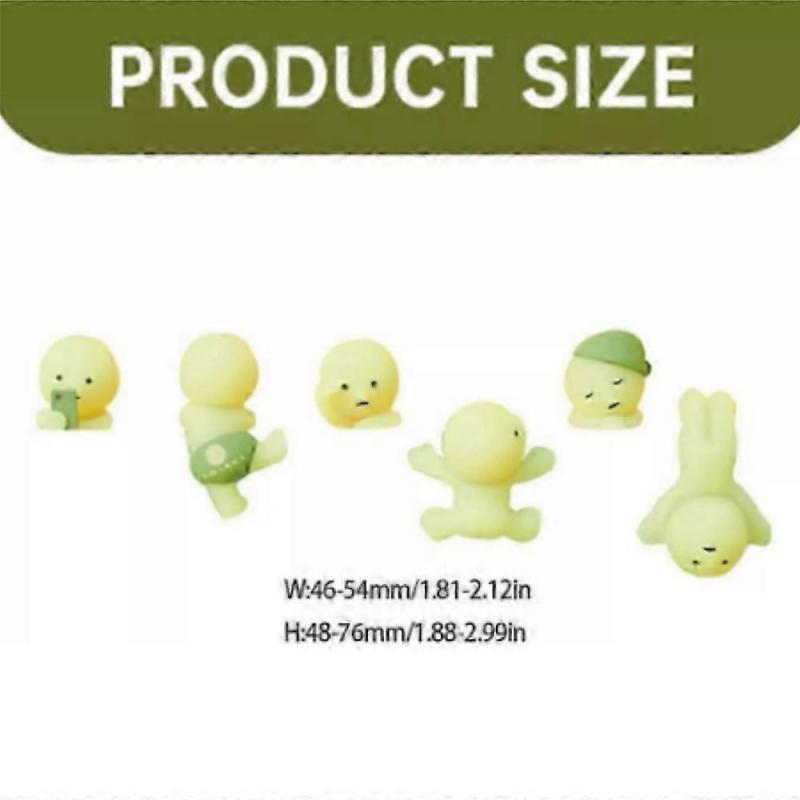 6 Stück/Set Nachtlicht Geist Fitness Elf Smiski Figur Anime Puppe