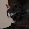 Women Hair Band Organza Bow Hair Rope Sparkling Rhinestones Decor Ponytail Holder Hair Styling Tool Hair Accessories