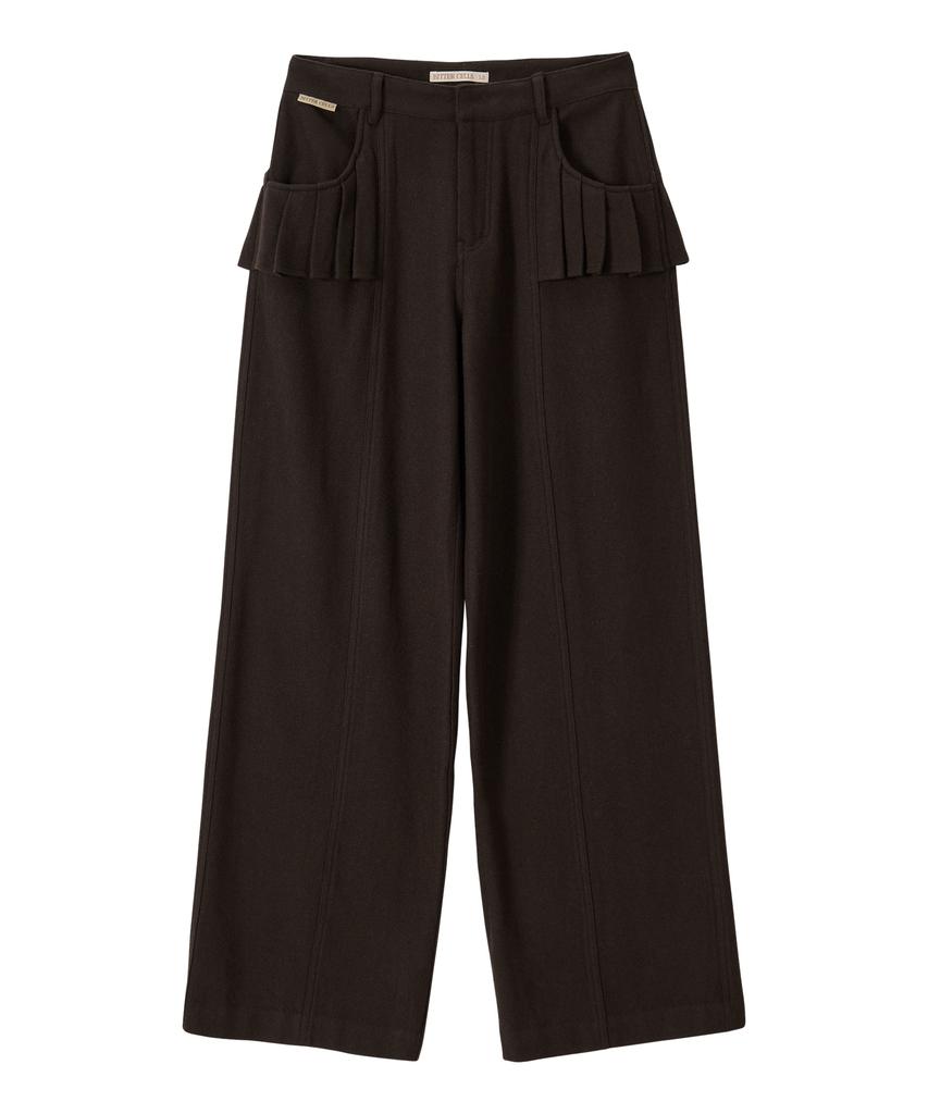 Biteoseljeu Illusion Wool Wide Pants - Brown