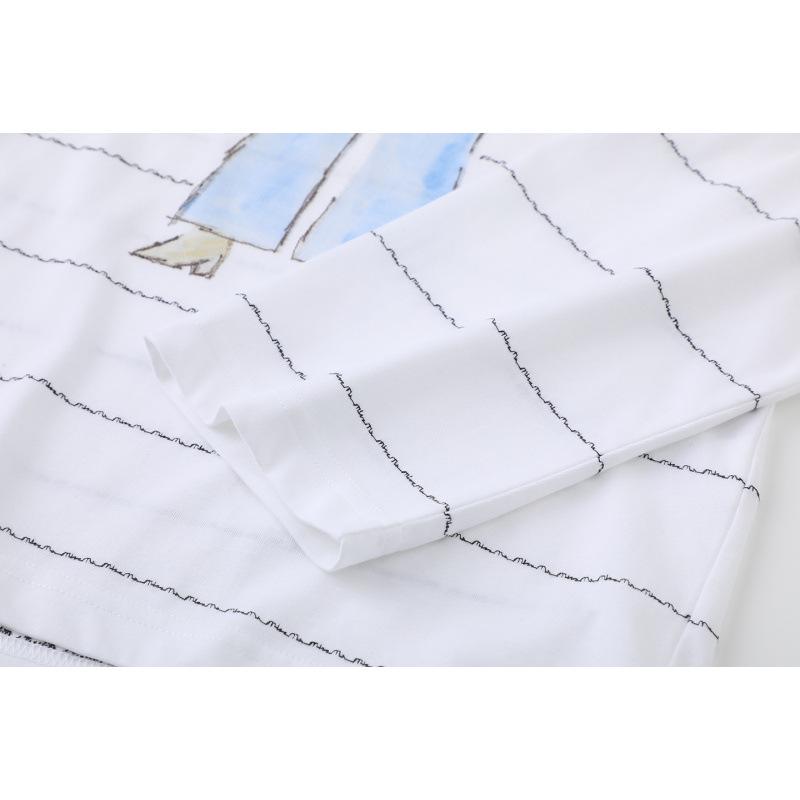 In Stock: Spring 2026 Casual Loose Striped Little Pony Print Long Sleeve T-shirt