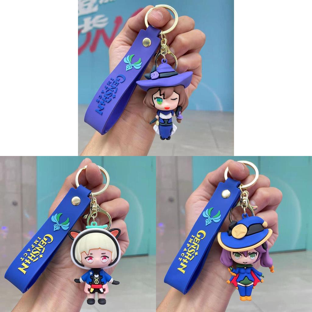 Genshin Impact And Naruto Silicone Keychain Figurine Collectible For Anime Fans