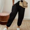 Women Cotton Linen Casual Pants with Decorative Drawstrings for Outings Vacations Commuting Home Wear