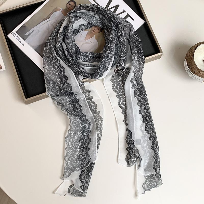 New silk scarf premium printing loose multi-purpose simple polka dot headband leopard print sweet cool streamer