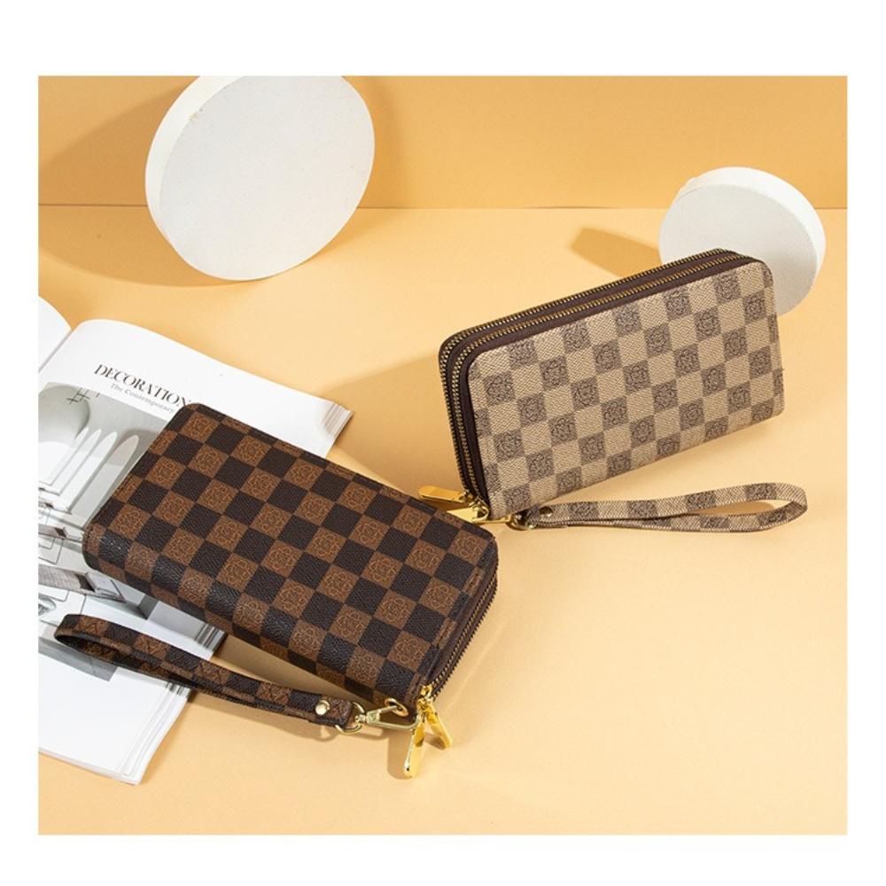 Women's Wallet New Vintage Trendy Printed Large Capacity Clutch Double Zipper Phone Bag