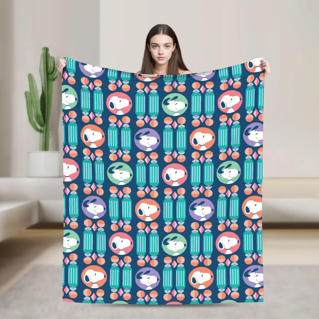 Snoopy Santa Merry Christmas Blankets Fleece Summer Multi-function Lightweight Thin Throw Blankets for Home Office Bedspread