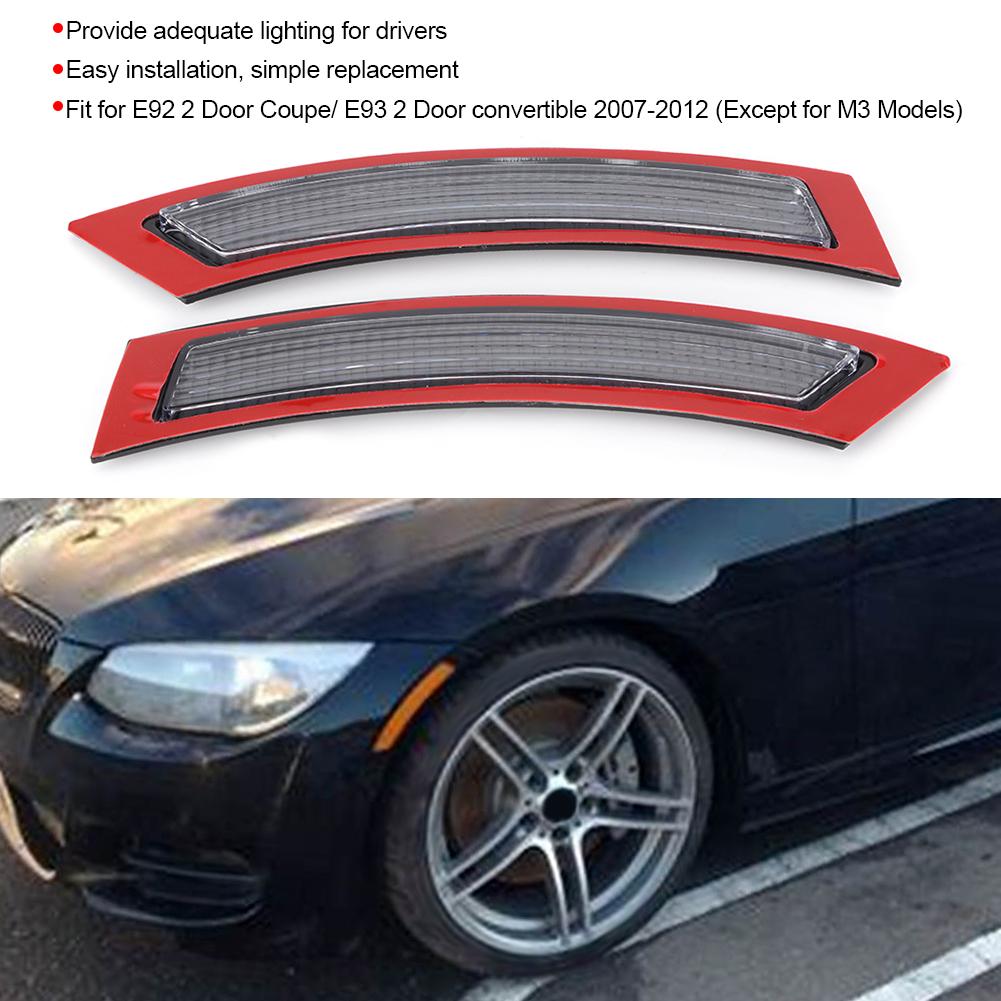 2pcs Car Front Bumper Reflector Lights Side Marker Lamp Fit for E92 E93 2007 2012