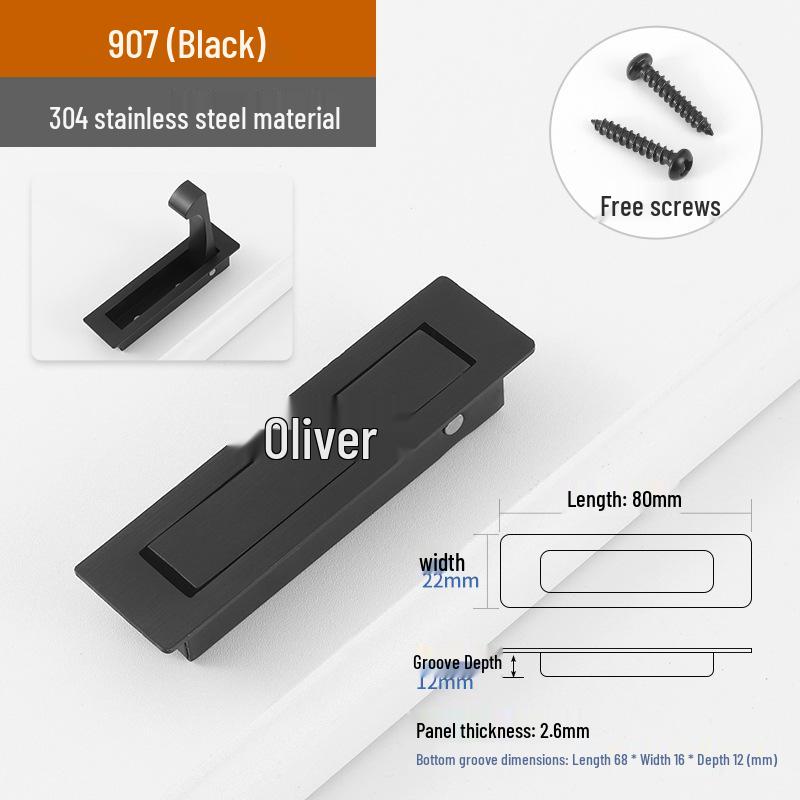 304 Stainless Steel Square Pull Ring Boat Latch for Deck or Cabin Hatch