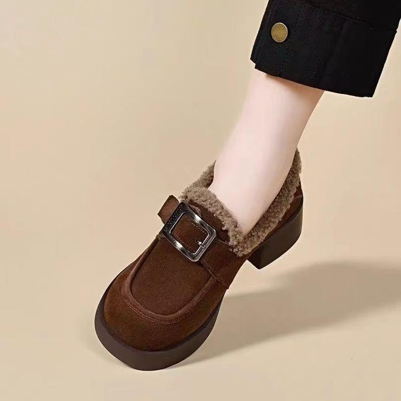 Women's Lightweight Comfortable Thick Sole Winter Warm Anti-cold Padded Snow Boots Non-slip Wear-resistant Outdoor Casual Sports Loafers