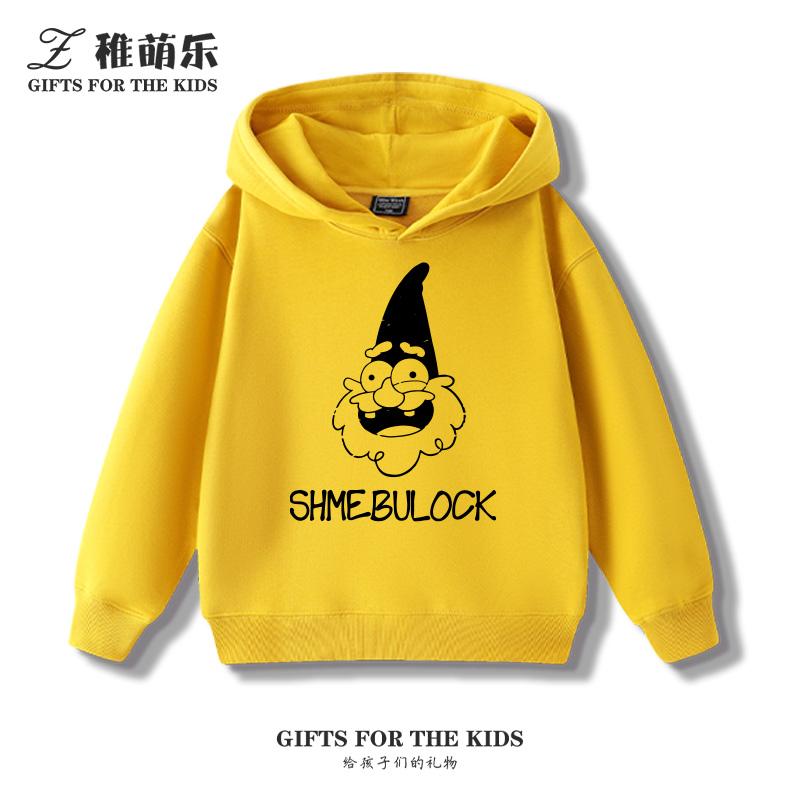 Gravity Falls Anime Fun Hooded Sweatshirt Boys Girls Children's Fall and Winter Padded Cute Casual Trend Warm Long Sleeve Top