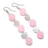 Pink Chalcedony Gemstone Handmade 925 Sterling Silver Jewelry Earring 3.07" GK-7321