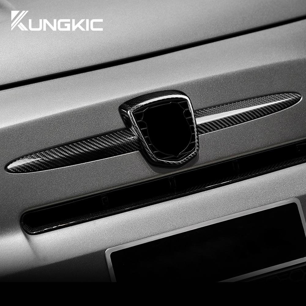 Real Hard Carbon Fiber For Abarth 595 695 2012 2013 2014 2015 2016 2017 2018 2019 2020 2025-2025 Front Badge Whiskers Logo Frame