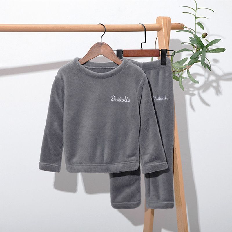 Baby Jungen Mädchen Winter Korallen Fleece Pyjama Sets Plus Samt Dicke Kind Nachtwäsche 2PCS Warme Hause Anzüge Kinder Kleidung