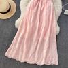 Hollow Floral Sexy Neck Backless Halter Dress Women's Holiday Style Long Dress