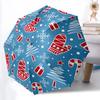 1pc Christmas Ornaments Automatic Folding Umbrella - Portable Collapsible Design, 8-Rib Iron Frame, Durable Fabric Yy251125158