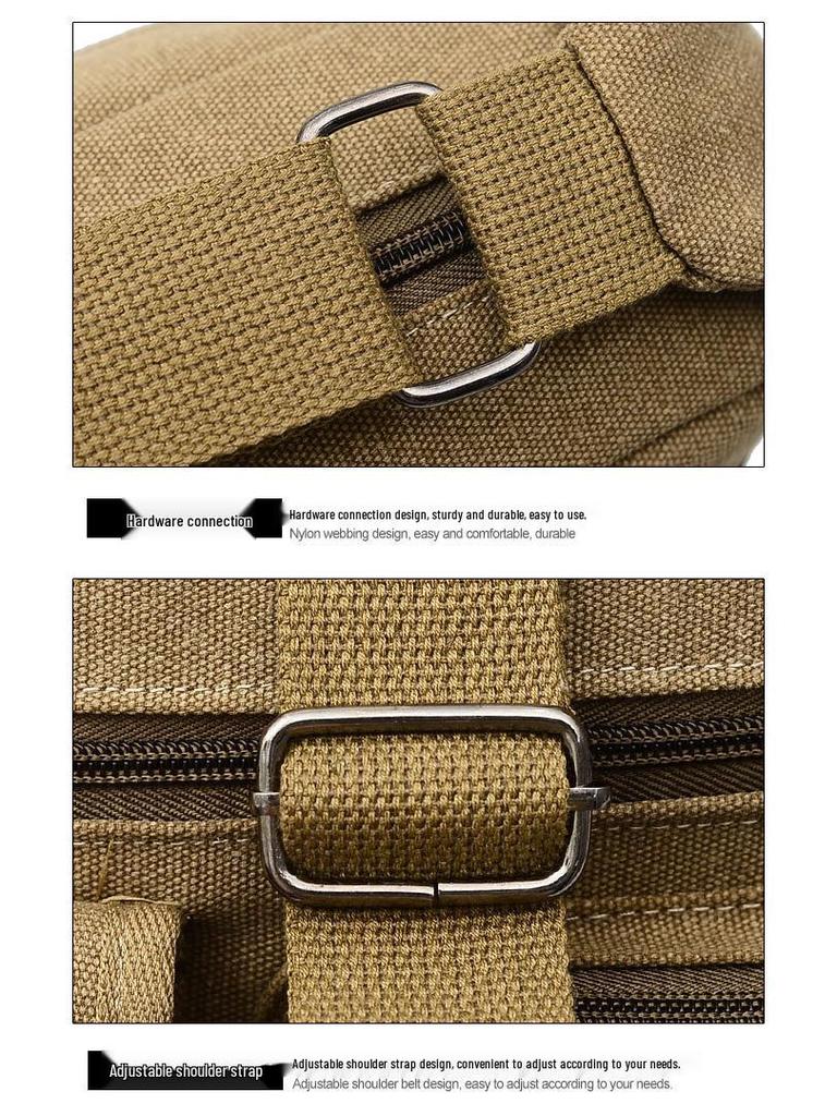 High-End Men's Retro Canvas Messenger Backpack & Shoulder Sports Bag