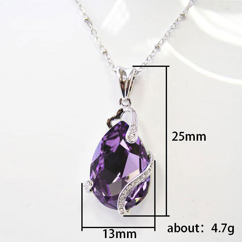 Fashion Water Drop Collarbone Chain, Creative Amethyst Pendant Neck Chain, Valentine'S Day Gift.