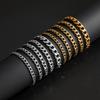 Gold Plated Stainless Steel Six-Sided Bracelet - Hip Hop Style Cuban Chain Jewelry