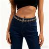 Women's European & American Style Metal Round Buckle Belt - Versatile Adjustable Waist Chain for Dresses & Suits