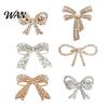 Oxidation-proof Pin Bowknot Design Brooch for Women, Faux Pearl Rhinestones Inlaid Lapel Jewelry Pin, Versatile Accessory Sweaters Collars Hats