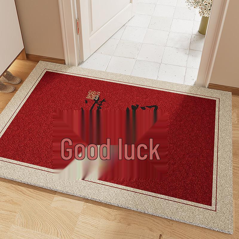 Red Chinese Style Non-Slip Entrance Door Mat - Large, Dirt-Resistant Foot Mat for Safe Entry and Exit 40*60cm