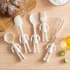1/5pcs White Cute Fun Human-shaped Silicone Baking Gadgets Creative Cartoon Baking Silicone Spatula Children's Silicone Cookware Set
