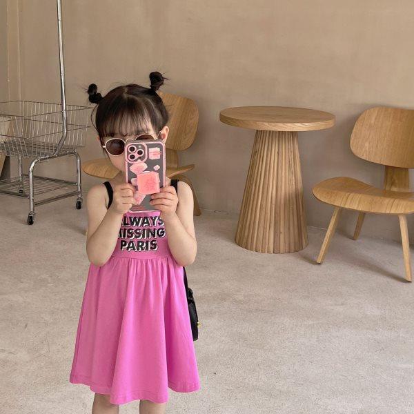 Småbarn Jenter Brevtrykk Utskrift Kjole Strandkjoler Høytidsfestkjoler