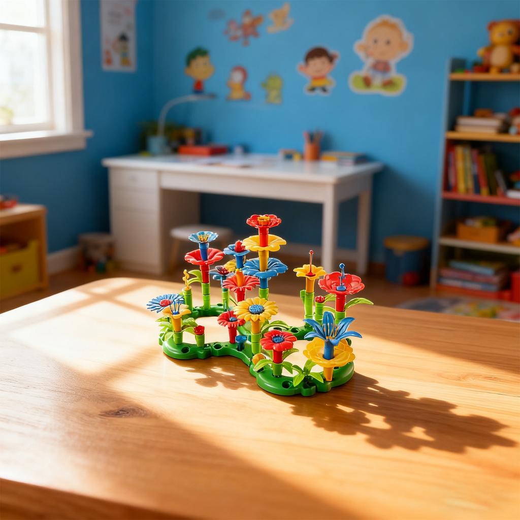 Dziecięcy Edukacyjny Wielofunkcyjny Zestaw Zabawek Ogrodowych - DIY Łamigłówka do Mózgu Zabawka do Montażu Kompozycji Kwiatowych