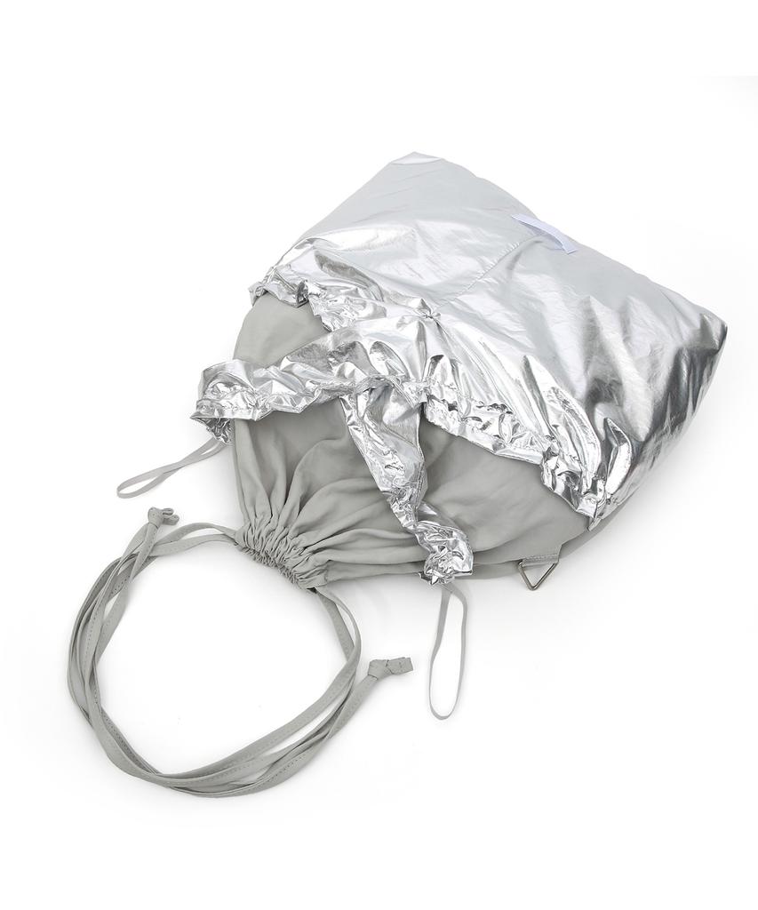 Undercontrol Studio Pocket Detail Detachable Strap Backpack Shoulder Bag Women'S Bag 2-Way Layered Cabbage Bag / Silver Metal Layer