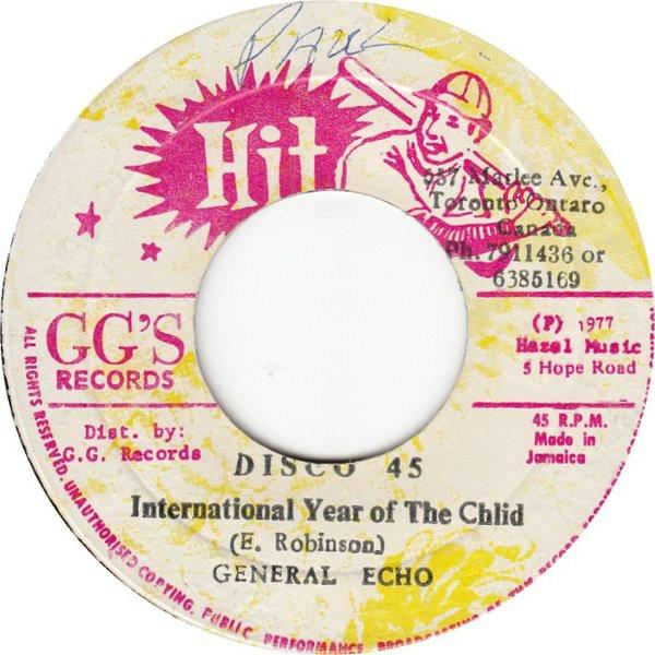 

7inch Record GENERAL ECHO International Year Of The Child NONE Hit 1977 Jamaica Reggae Ska Dub Used