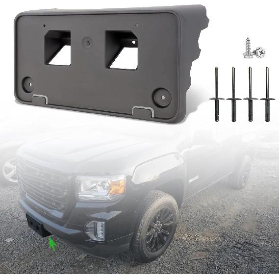 Front License Plate Frame for GMC Canyon 2021 2022 Front Bumper License Plate Holder Mounting Bracket Cover Replace# 84461482 Partslink# GM1068214
