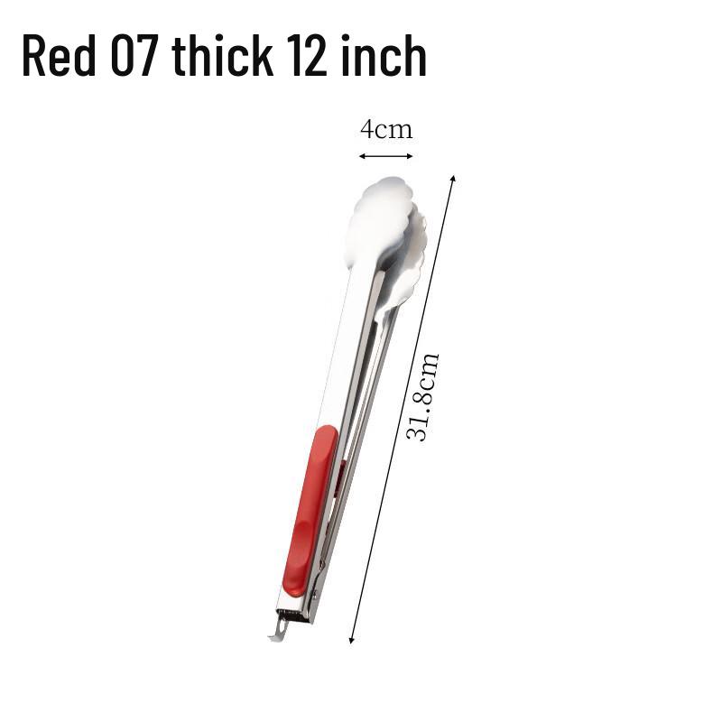 

abdo Stainless Steel Food Tong with Lock and Plastic Handle