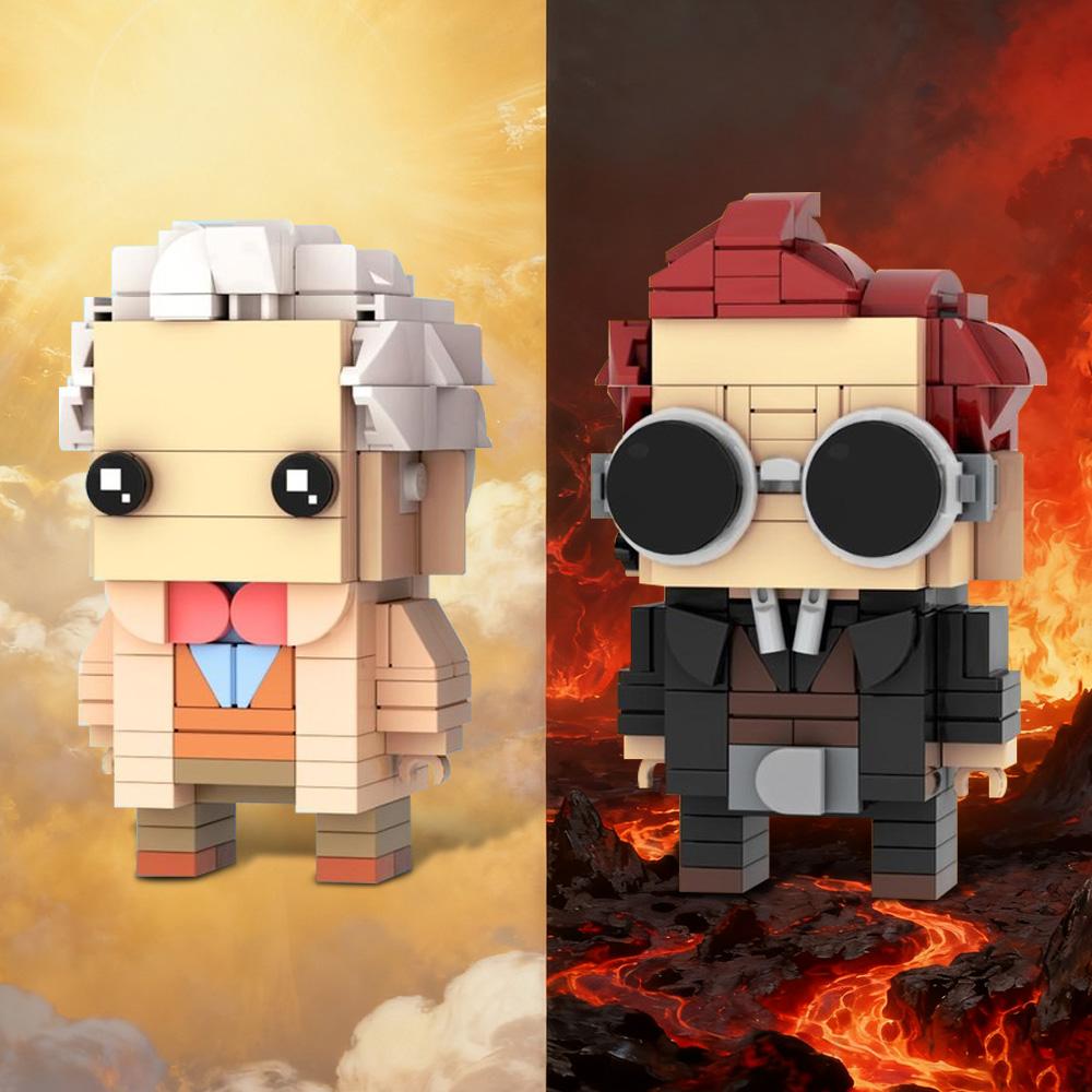MOC Good Omens Role Doll Building Blocks Model Movie Good Omens Angels and Demons Action Figures Bricks Assembly Toys Kids Gifts