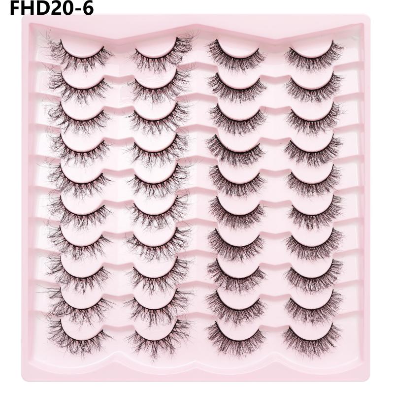 20 Pairs Faux Mink Lashes 3D Fluffy Natural Lashes Makeup False Eyelashes Russian Strip Lashes Eyelash Extension