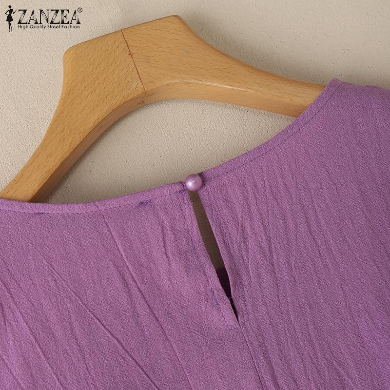 ZANZEA Womens Summer Casual Round Neck Sleeveless Tank Tops