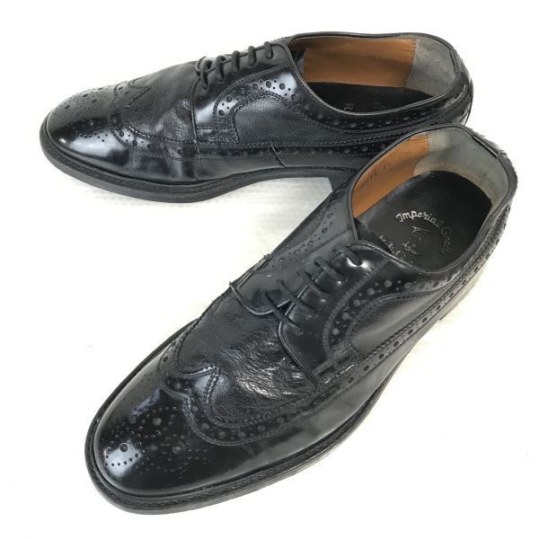 

REGAL Imperial Goodyear Leather Wingtip Shoes 26.5E Black Business Shoes(USED)