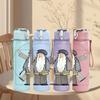 1PC Old Wizard Cartoon Pattern 750ml Color Plastic Sports Water Bottle Leakproof Flip Straw Lid Suitable for Sports Office Home Use