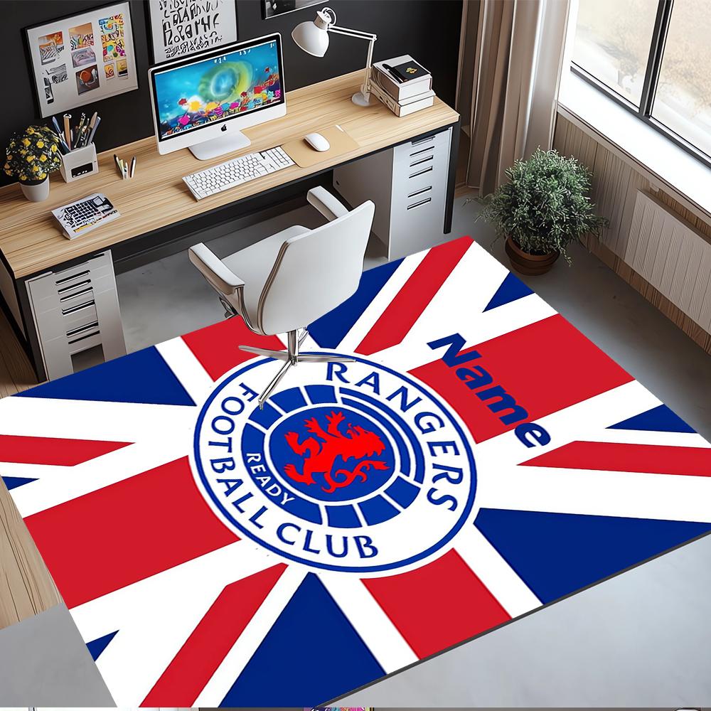 Custom Name Rangers F.C Printed Carpet,Rug for Office Chair Living Room Bedroom Kitchen Room Decor Gifts.