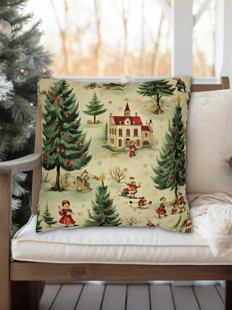 Vintage Style Pillows Snow Holiday Fun Rural Christmas Theme Pillows Farmhouse Sofas Pillows Decorations Christmas Gifts