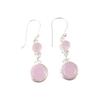 Rose Chalcedony Gemstone 925 Sterling Silver Handcrafted Jewelry Earrings 1.75" EE-160-16