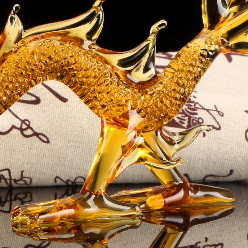 Ornament Zodia Dragon Cristal Zhaocai mascotă Accesorii decorațiuni casă Ornamente feng shui birou