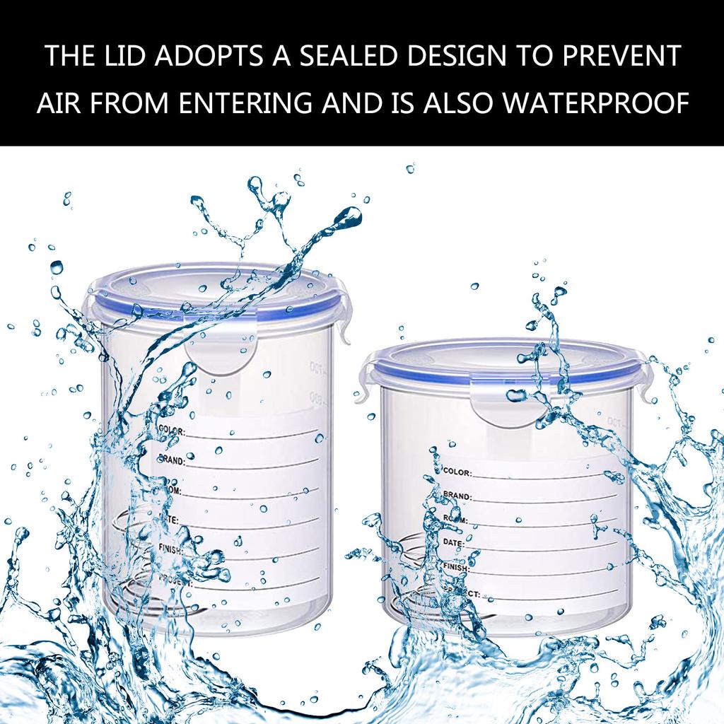 8 ks Nádobky na barvu s nerezovou míchací kuličkou Kelímky na retušovací barvu Vzduchotěsná nádoba na barvu pro přelakování barvy