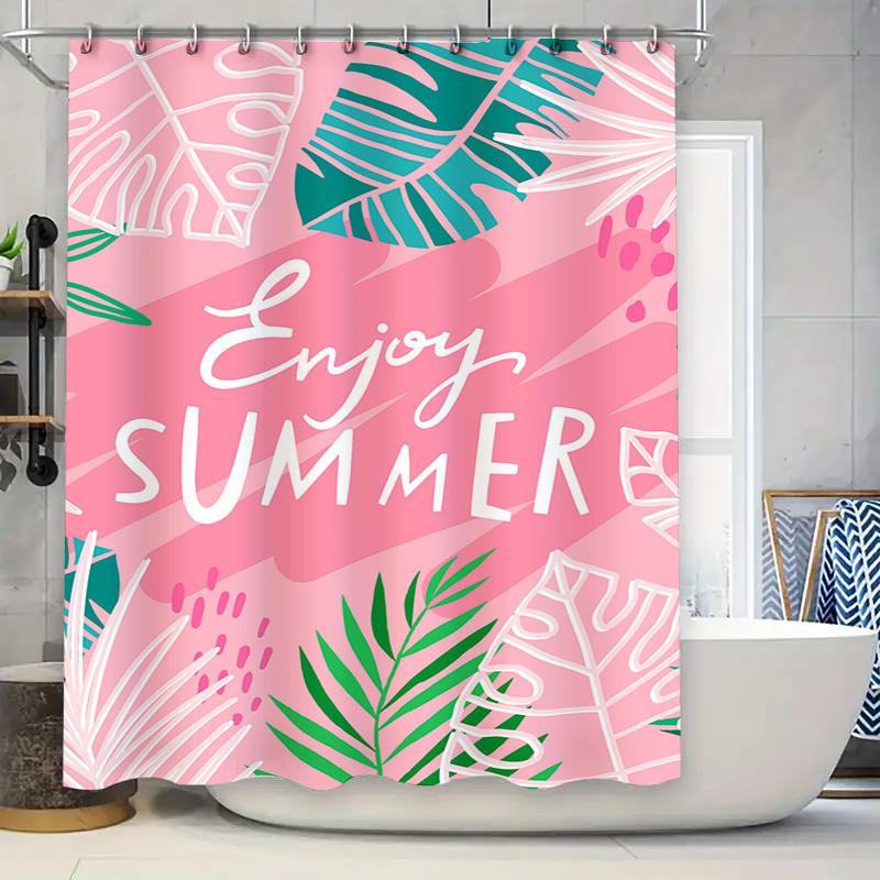 

Decorative Shower Curtain Black White Floral Print, Perfect For Bathroom Decor (180X240Cm) W60H190(CM)-1 Pcs