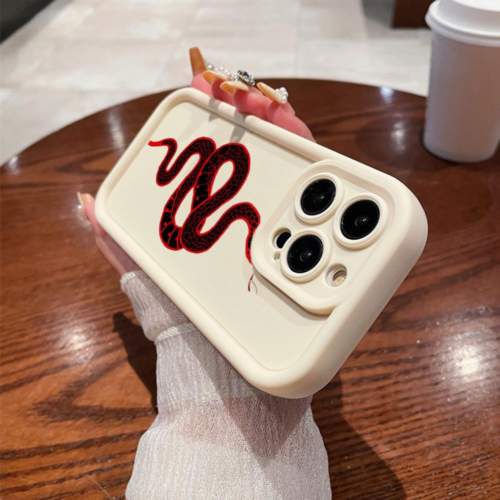 N73 Black Gold Snake Design Soft Angel Eyes Phone Cases for iPhone 15 14 12 11 Pro Max 13 mini 7 8 6S Plus XS Max XR SE Shockproof Bumper Cover