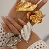 Flower Adjustable Rings Opening Rings Flower Finger Open Rings Alloy Texture Suitable for Various Occasion Wear