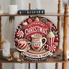Christmas Cafe Mint Aluminum Brand - 1 piece, 8x8 inch round metal wall art, suitable for holiday decoration, suitable for home