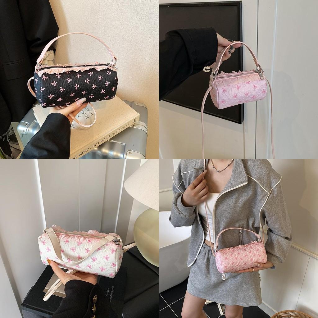 Nylon Small Oval Crossbody Bag For Women With Zipper Closure And Macaron Colors