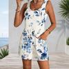 Plus Size Womens Sleeveless Pocket Romper