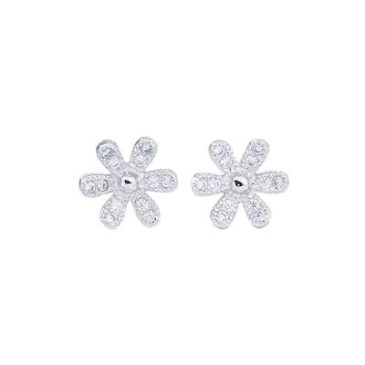 Modische Chrysanthemen-Ohrstecker im Ethno-Stil, einfache Diamant-Ohrringe, personalisierte kleine Gänseblümchen-Blumen-Ohrstecker