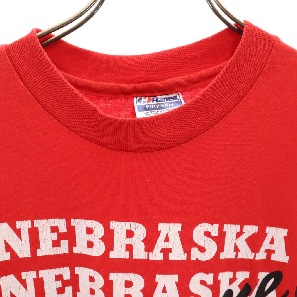 HANES 80s 90s Made In USA Old NEBRASKA Short Sleeve T-shirt Single Stitch Men's Used