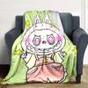 1Pc Cute Labubu Blanket Soft Comfortable Polyester Blanket Allseason Bedroom Office Outdoor Use Christmas Gift Choice Print Home Blanket Soft And Comf